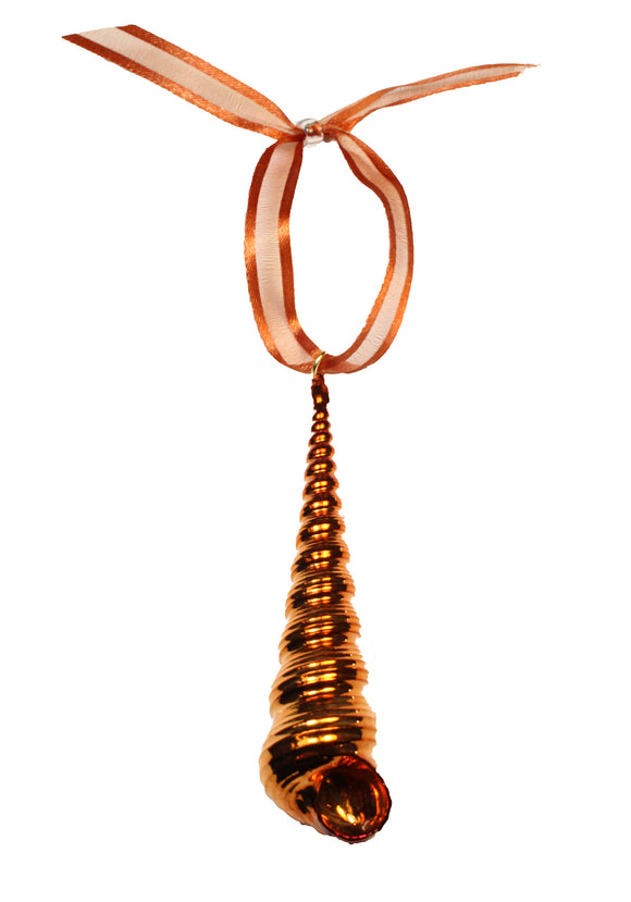 Spiral Seashell Ornament- Iridescent Copper