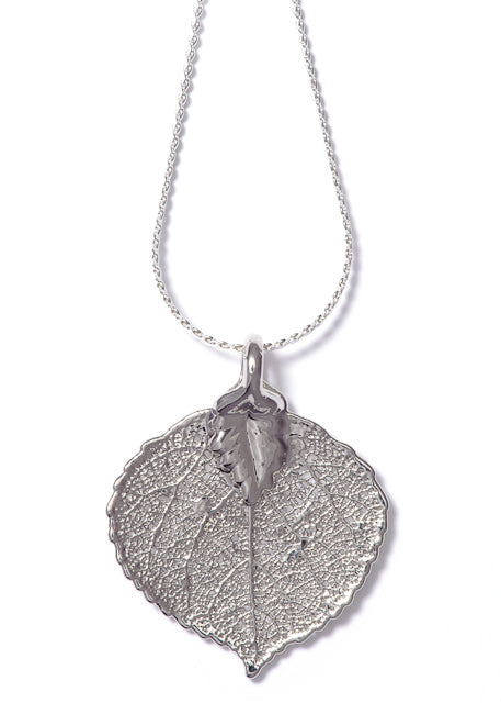Aspen Leaf Necklace- Silver